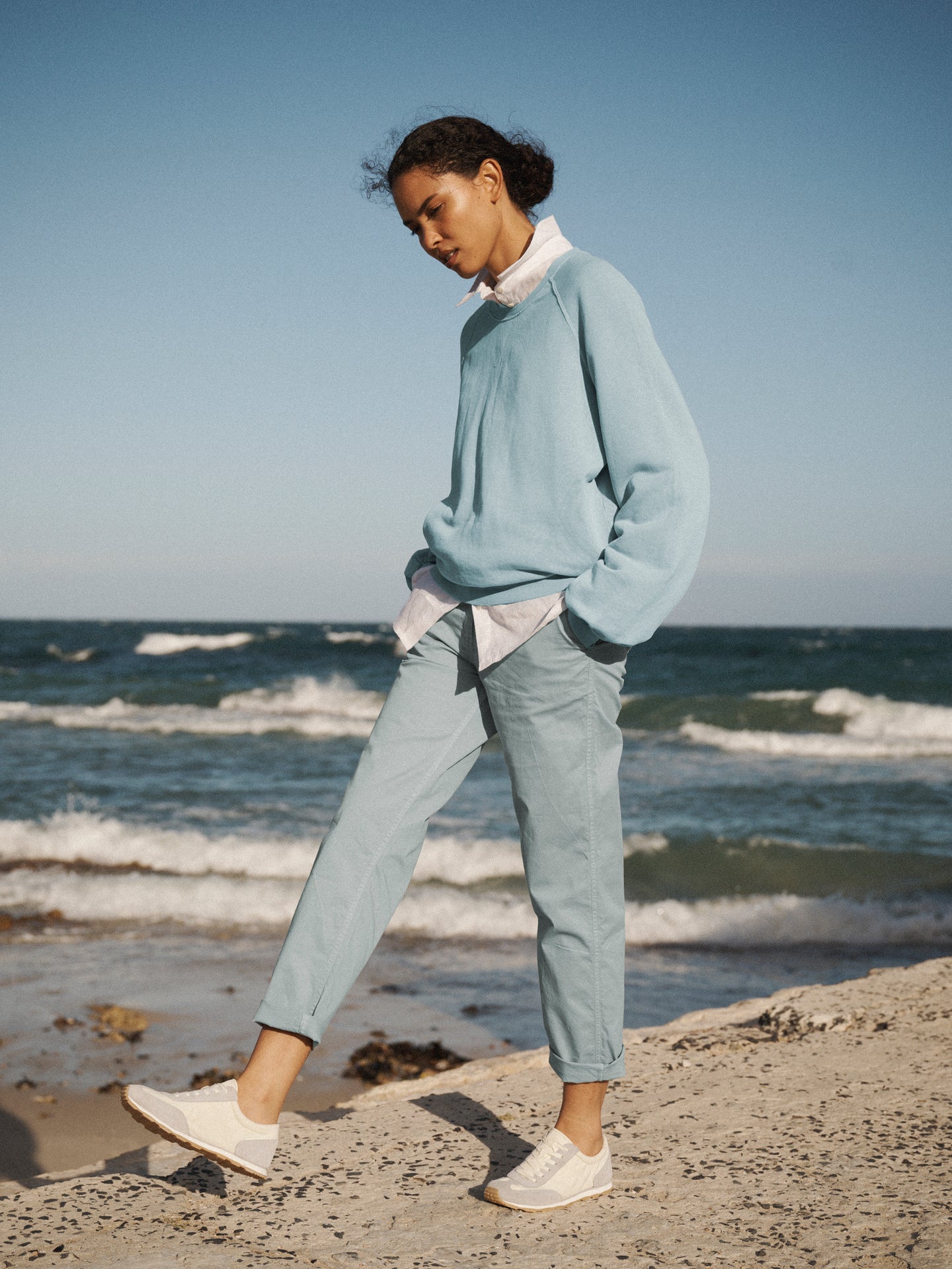 Sandi cotton sweatshirt - Aqua