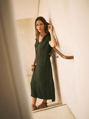 Sasha gauze linen dress - Khaki