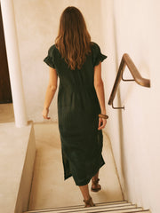 Sasha gauze linen dress - Khaki