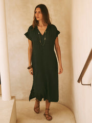 Sasha gauze linen dress - Khaki