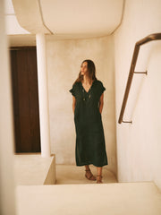 Sasha gauze linen dress - Khaki