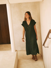 Sasha gauze linen dress - Khaki