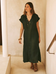 Sasha gauze linen dress - Khaki