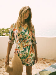 Tia silk scenic print short | NRBY Clothing