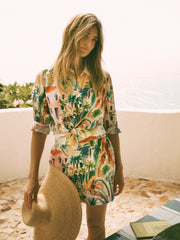 Chiara Silk Scenic Print Shirt | NRBY Clothing