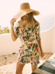 Chiara Silk Scenic Print Shirt | NRBY Clothing