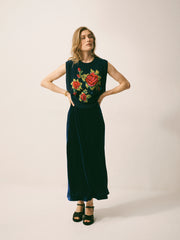 Tabitha embroidered rose tank - Navy | NRBY Clothing