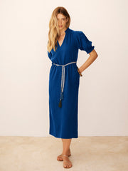 Shirley Cotton Double Cloth Dress - Indigo | NRBY Clothing