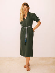 Shirley Cotton Double Cloth Dress - Khaki | NRBY Clothing