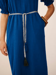 Shirley Cotton Double Cloth Dress - Indigo | NRBY Clothing