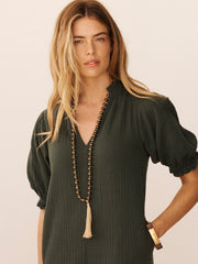 Bronze beaded tassel necklace | NRBY Clothing