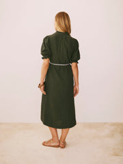 Shirley Cotton Double Cloth Dress - Khaki | NRBY Clothing