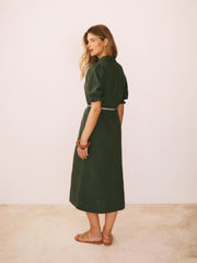 Shirley Cotton Double Cloth Dress - Khaki | NRBY Clothing