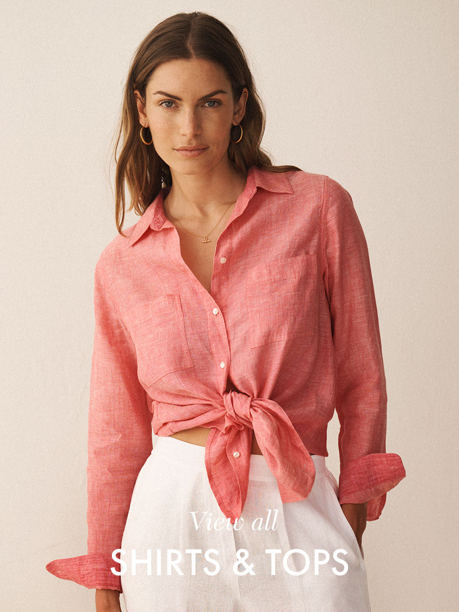 Carla linen shirt in Optic White | NRBY Clothing