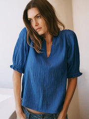 Sinead cotton double cloth shirt - Indigo | NRBY Clothing