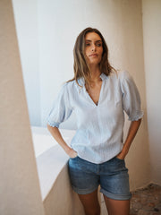 Sinead cotton double cloth shirt - Pale Blue | NRBY Clothing