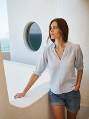 Sinead cotton double cloth shirt - Pale Blue | NRBY Clothing