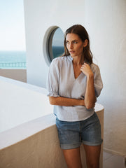 Sinead cotton double cloth shirt - Pale Blue | NRBY Clothing