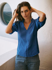 Sinead cotton double cloth shirt - Indigo | NRBY Clothing
