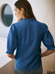 Sinead cotton double cloth shirt - Indigo | NRBY Clothing