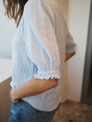 Sinead cotton double cloth shirt - Pale Blue | NRBY Clothing