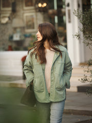 Skylar oversized cotton jacket - Soft Green