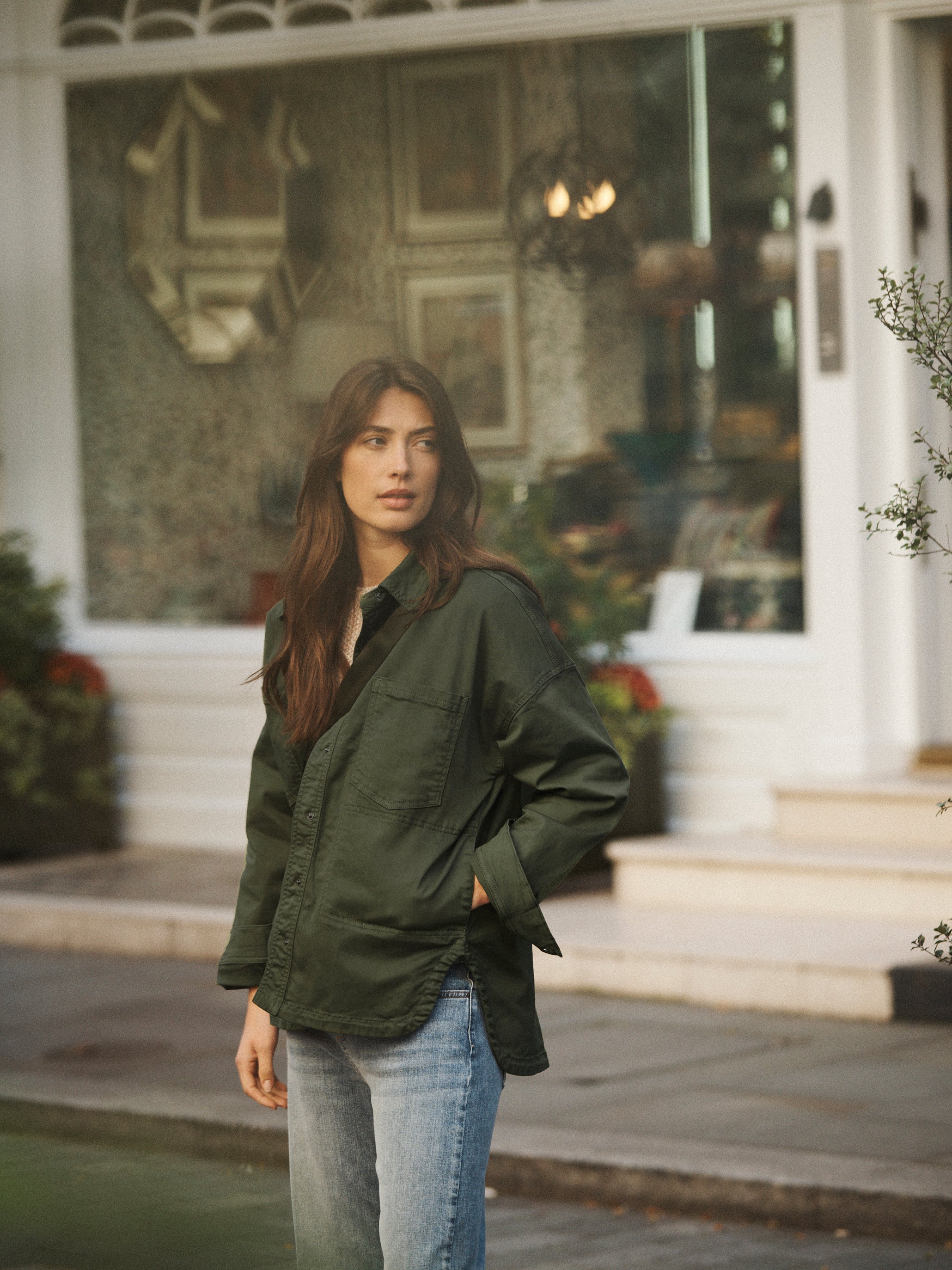 Skylar cotton jacket in Khaki Green | NRBY Clothing