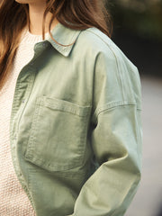 Skylar oversized cotton jacket - Soft Green