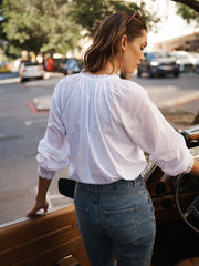 Stevie cotton frill shirt - White