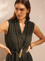 Bronze beaded tassel necklace | NRBY Clothing