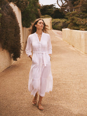 Addy cotton double cloth maxi dress - White | NRBY Clothing