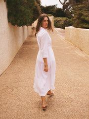 Addy cotton double cloth maxi dress - White | NRBY Clothing