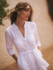 Addy cotton double cloth maxi dress - White