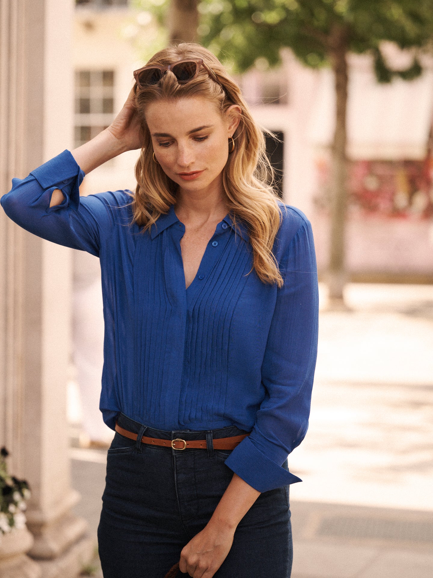 Sybil Viscose shirt - Cobalt | Women's Essential Everyday Blue Shirt | NRBY Clothing Sybil Viscose shirt - Cobalt | Women's Essential Everyday Blue Shirt | NRBY Clothing