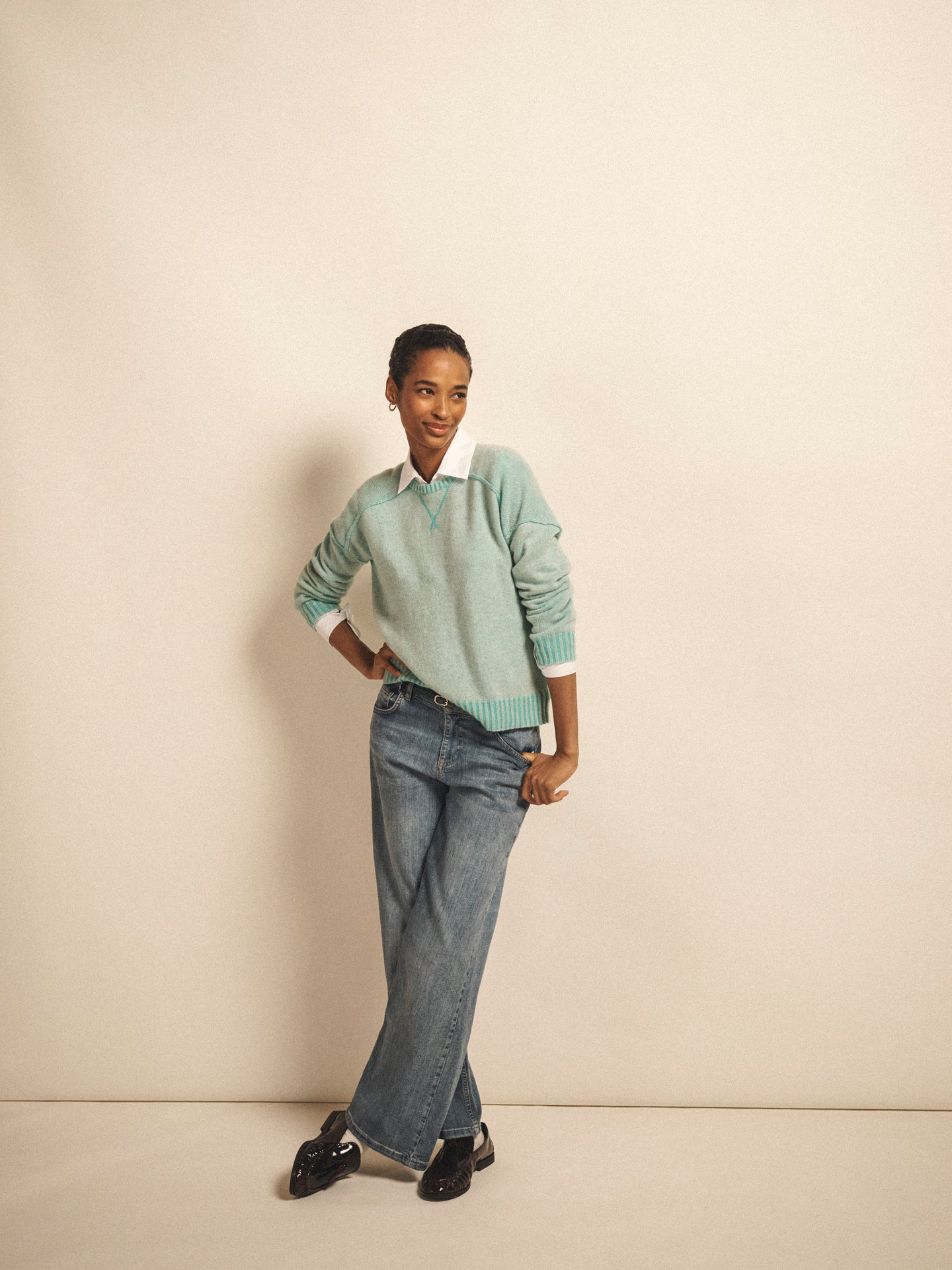 Sydney cashmere crew neck sweater - Aqua
