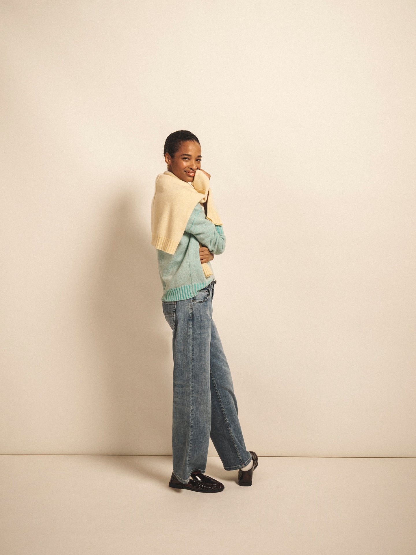 Sydney cashmere crew neck sweater - Aqua