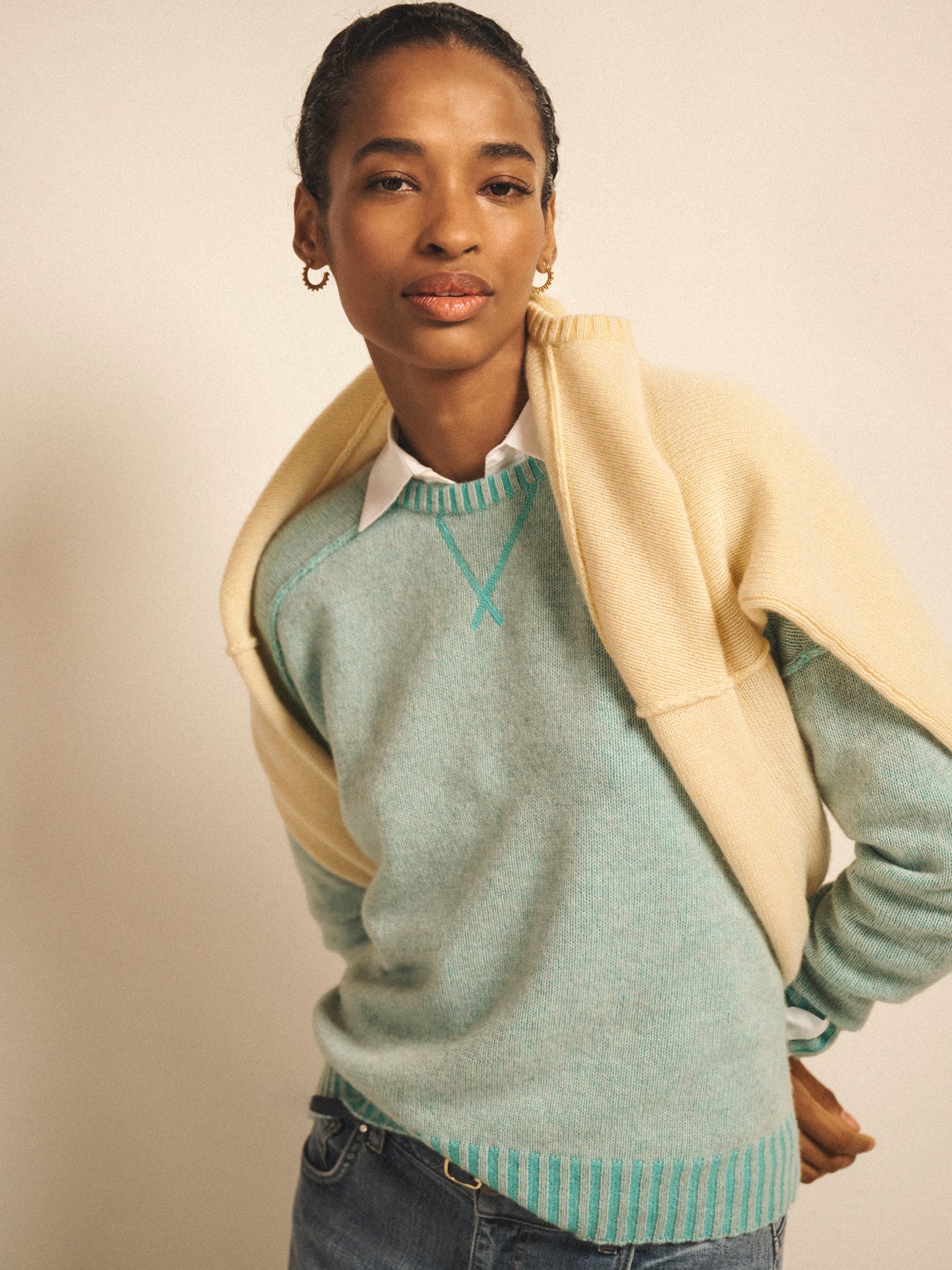 Sydney cashmere crew neck sweater - Aqua