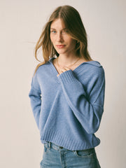 Sydney cashmere collared sweater - Cornflower Blue | NRBY Clothing