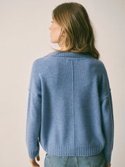 Sydney cashmere collared sweater - Cornflower Blue | NRBY Clothing