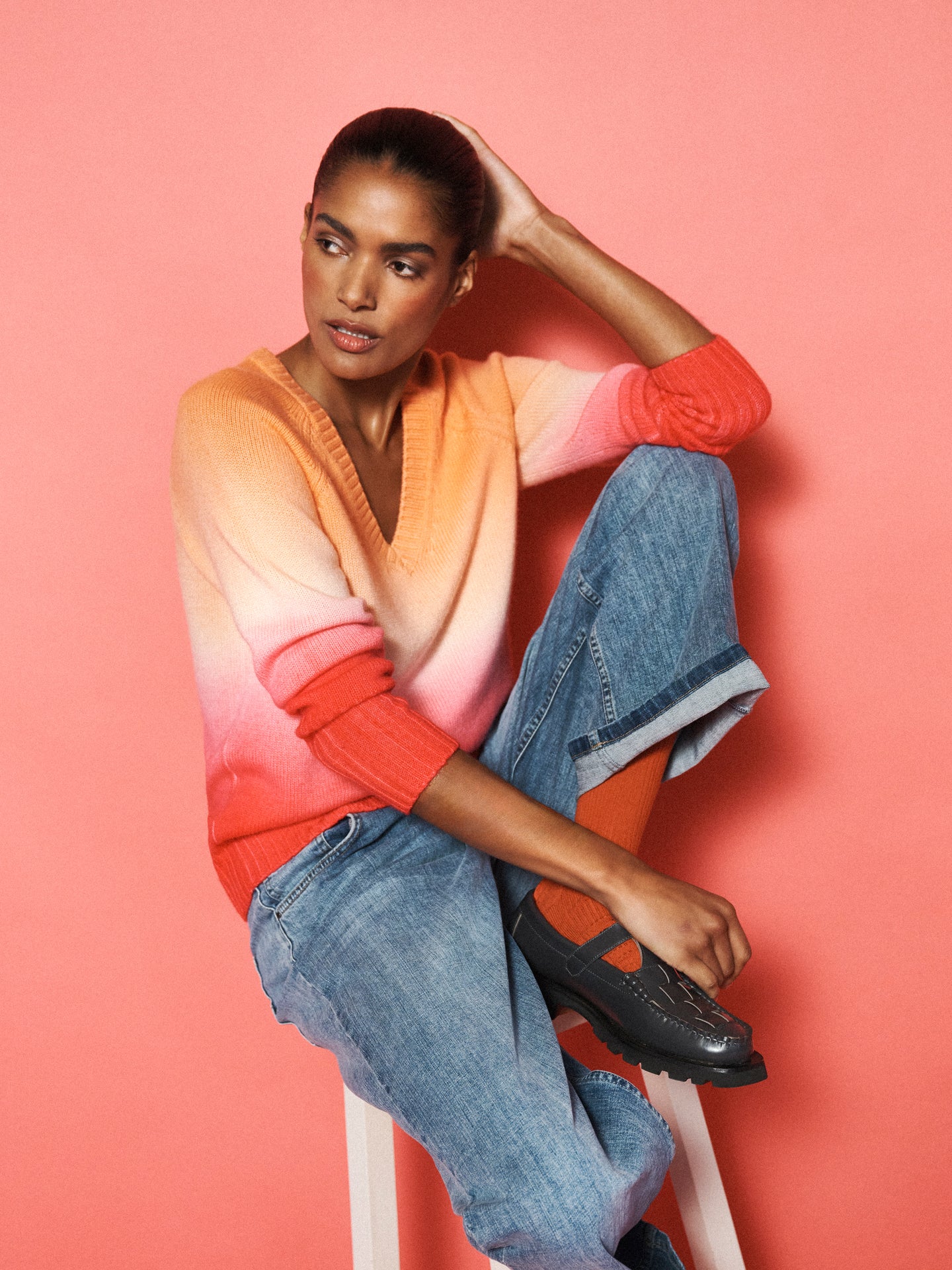 Sunset ombre merino sweater