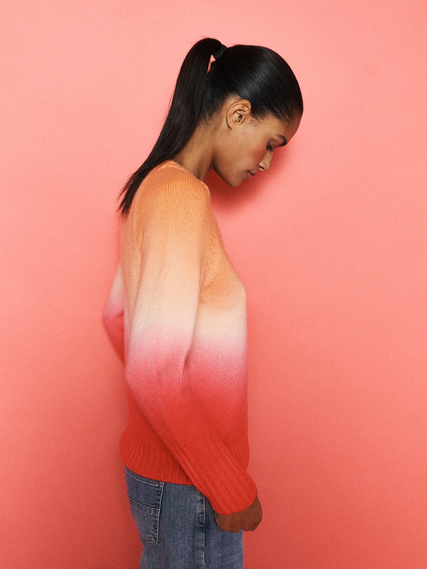 Sunset ombre merino sweater