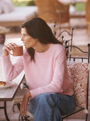 Sydney cashmere crew neck sweater - Soft Pink