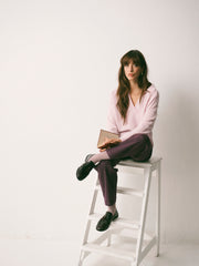 Sydney cashmere collared sweater - Soft Pink | NRBY Clothing