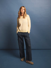 Sydney cashmere crew neck sweater - Buttermilk Yellow