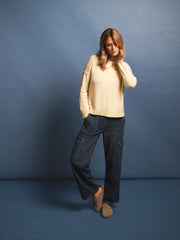 Sydney cashmere crew neck sweater - Buttermilk Yellow