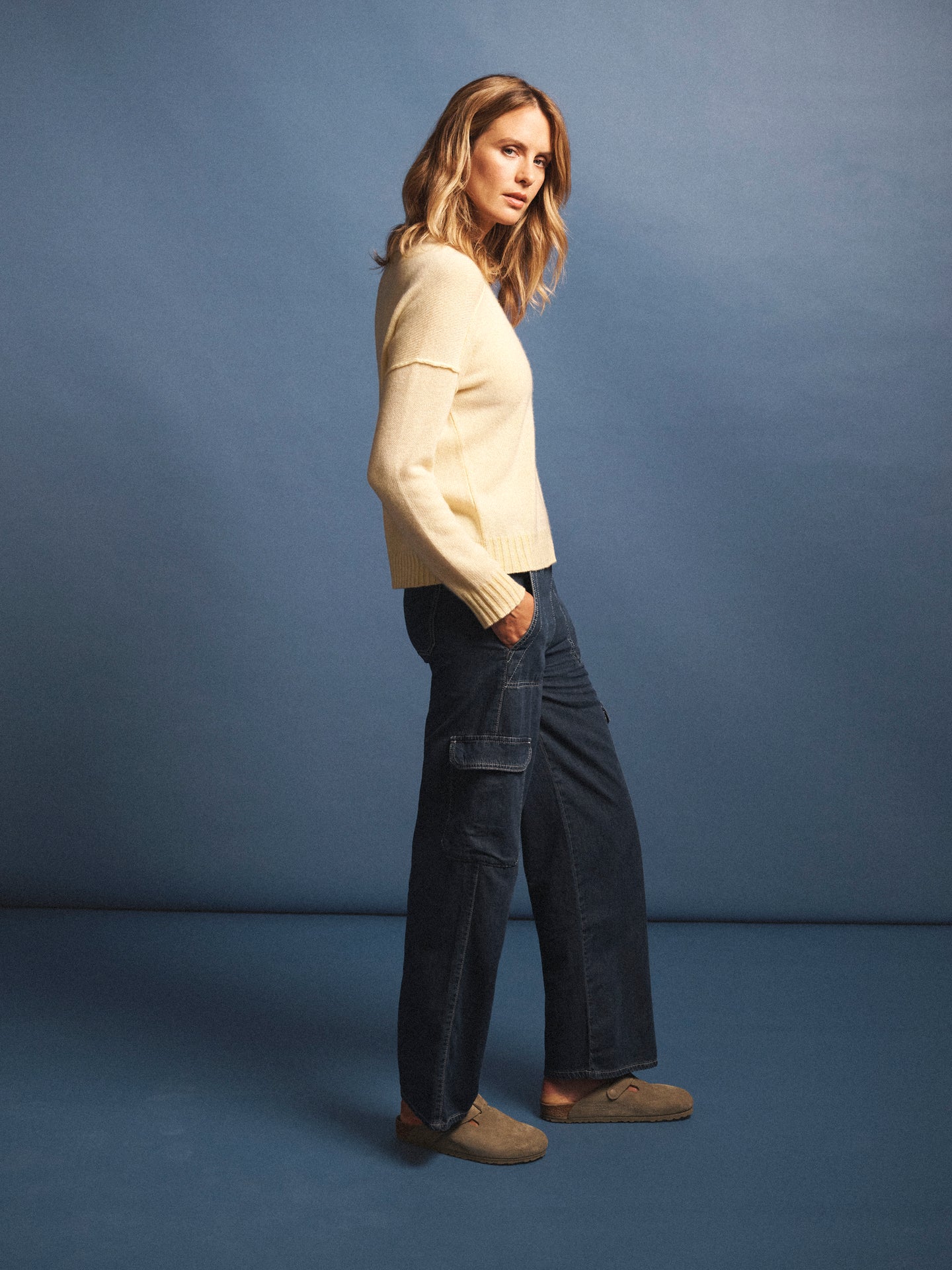 Sydney cashmere crew neck sweater - Buttermilk Yellow