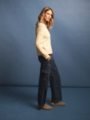 Sydney cashmere crew neck sweater - Buttermilk Yellow