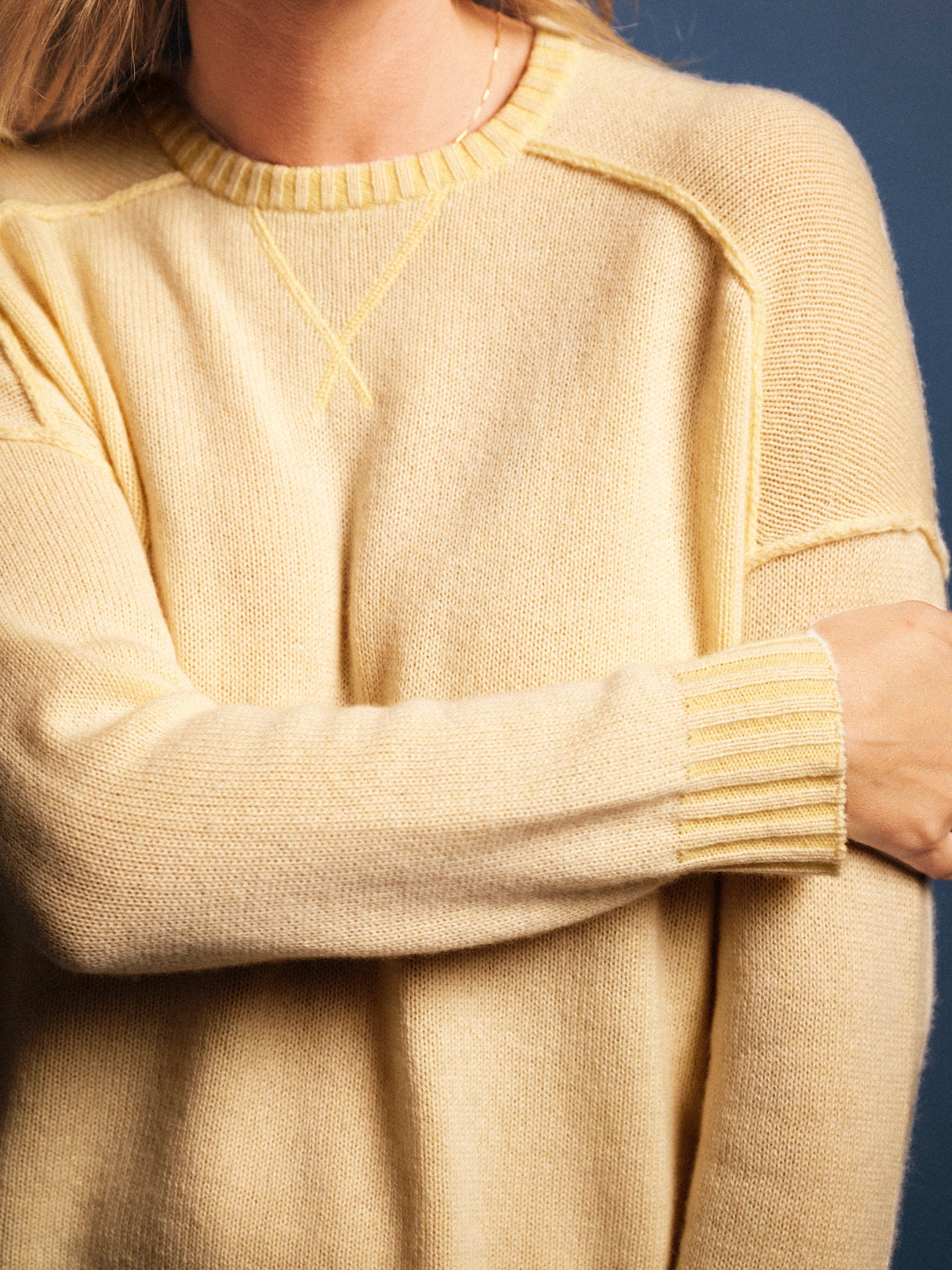 Sydney cashmere crew neck sweater - Buttermilk Yellow