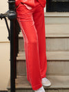 Thea velvet wide leg palazzo trousers - Hibiscus