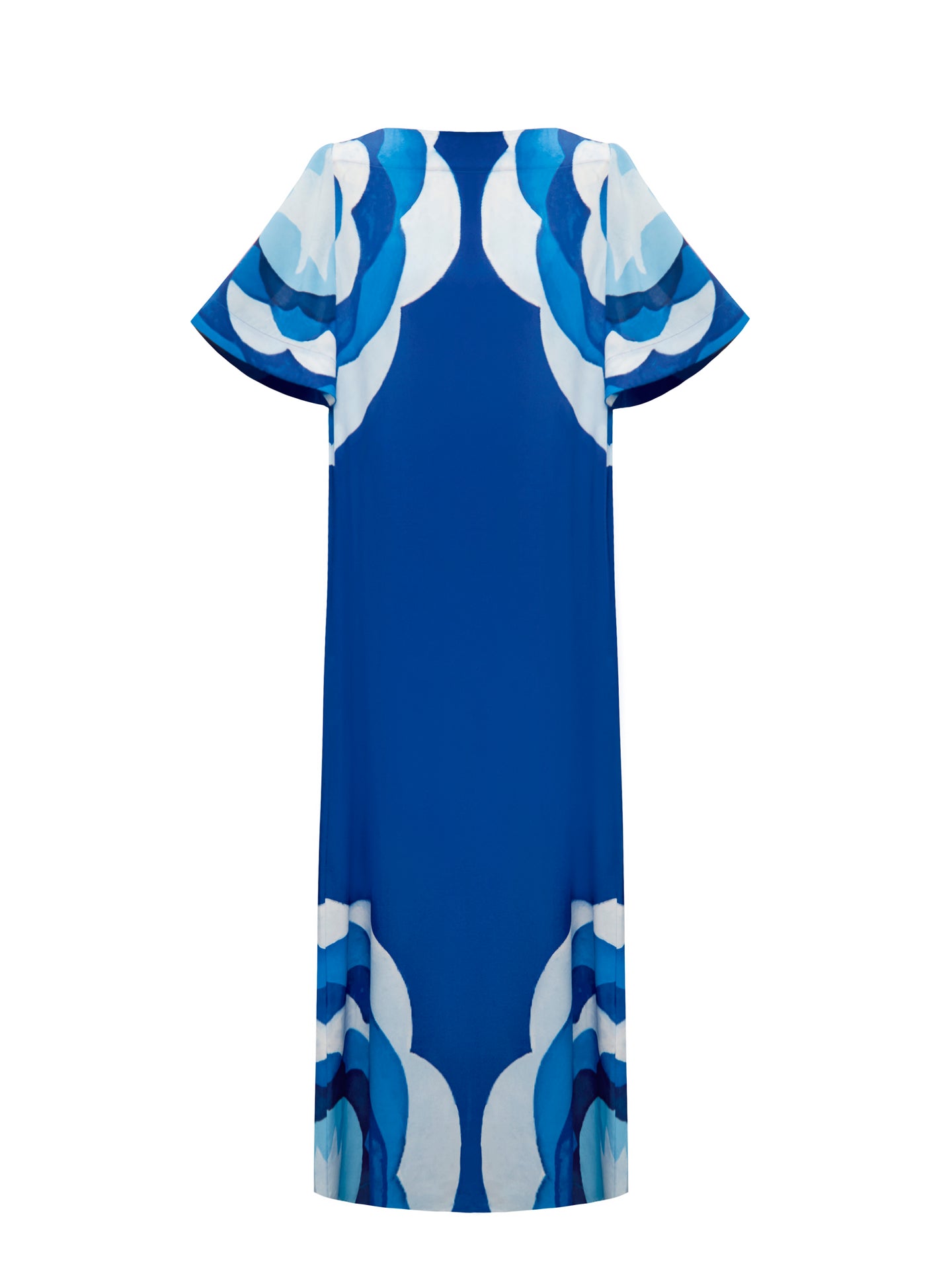 Sintra silk hand-painted tile print dress